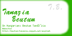 tanazia beutum business card